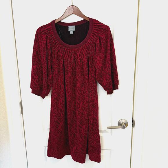 Rabbit Rabbit Rabbit Designs Cranberry Wine Red Mini Dress Women's Size 12 - Picture 1 of 12